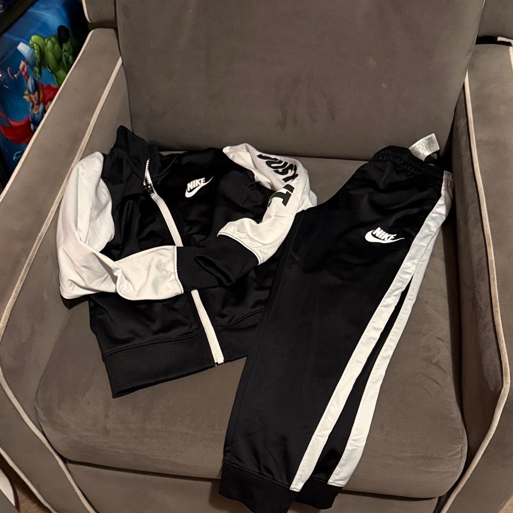 Nike Black and White Kids Track Joggers